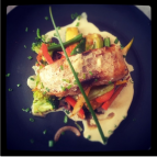 Mahi Mahi Fish fillet with sauteed vegetables and lemon ginger butter sauce - Fish of the day @ Cafe Noir, UB City