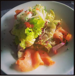 Fresh Salmon salad @ Cafe Noir, UB City